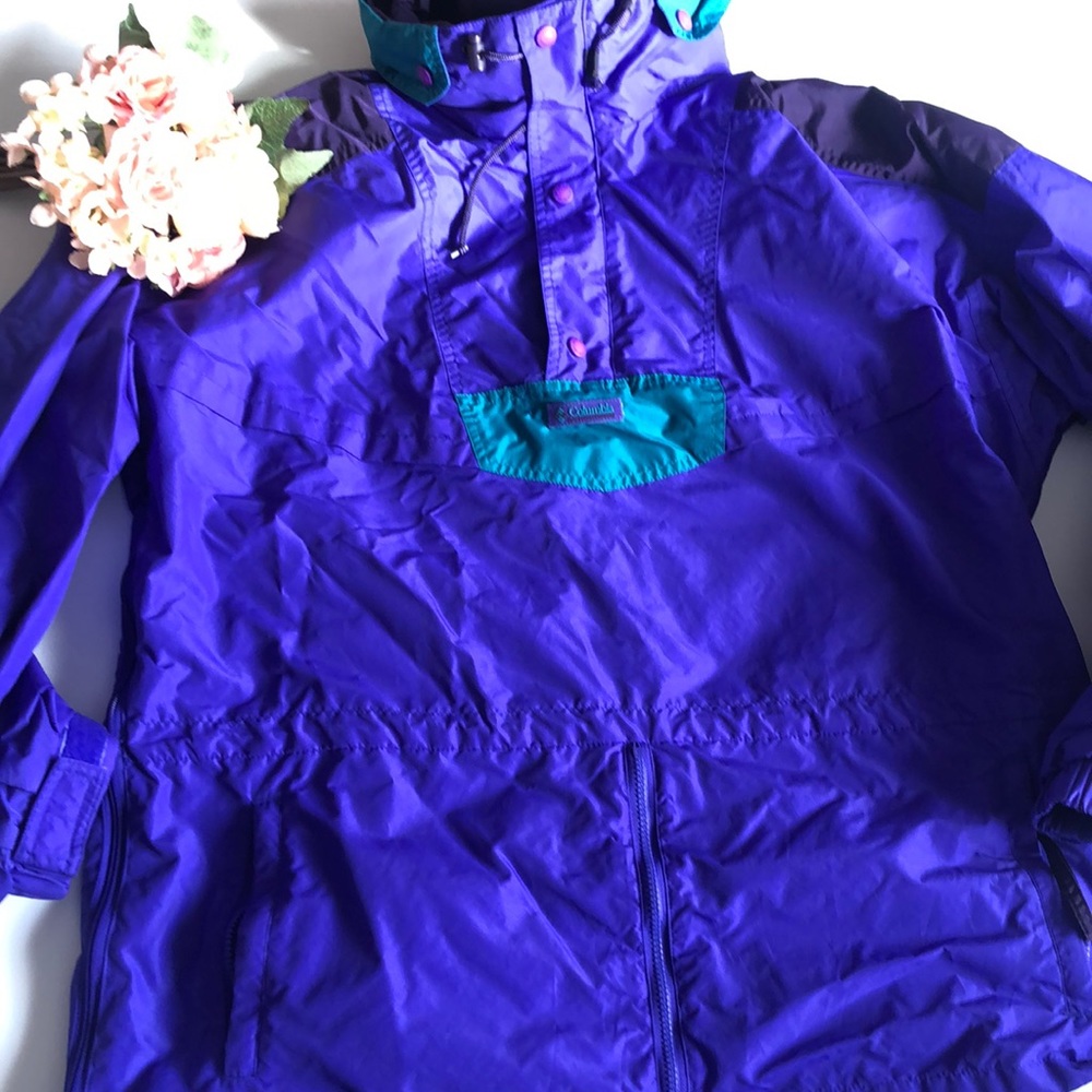 COLUMBIA Radial Sleeve Monashee Anorak Coat Size 1990s Columbia Ski Teal Purple
